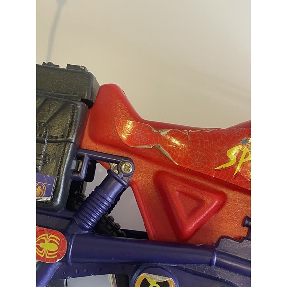 Spiderman‎ Motorcycle Vintage Toy 2000 Marvel With Gun - Picture 16 of 16